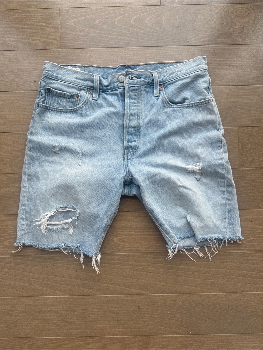 Light Wash Distressed Women's Denim Jean Shorts
